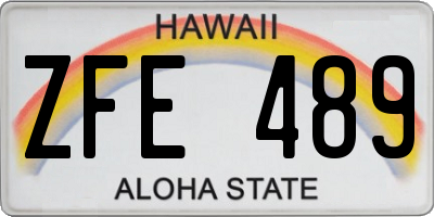 HI license plate ZFE489