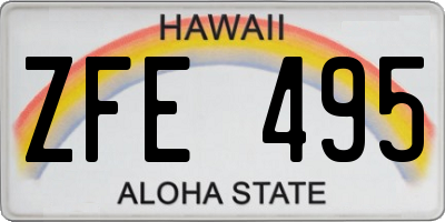 HI license plate ZFE495