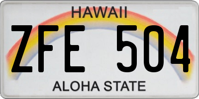 HI license plate ZFE504