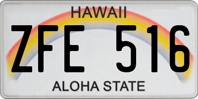 HI license plate ZFE516