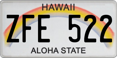 HI license plate ZFE522