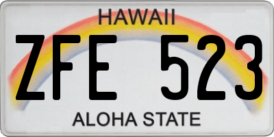 HI license plate ZFE523