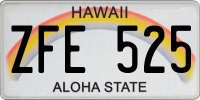 HI license plate ZFE525
