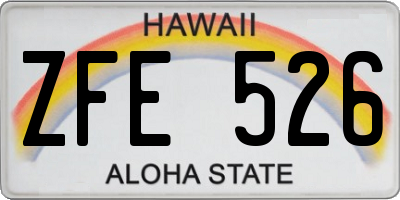 HI license plate ZFE526