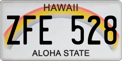 HI license plate ZFE528
