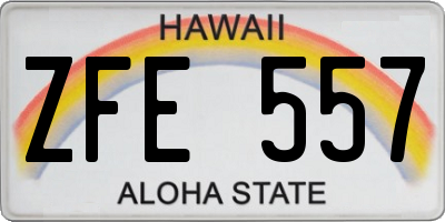HI license plate ZFE557