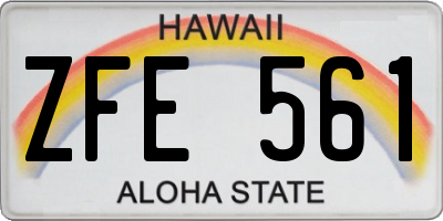 HI license plate ZFE561