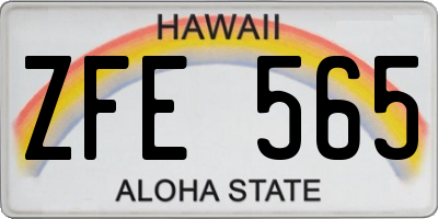 HI license plate ZFE565