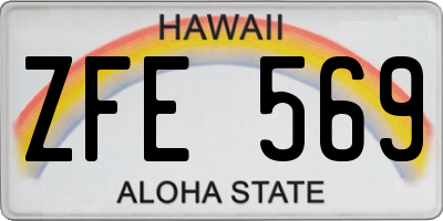 HI license plate ZFE569