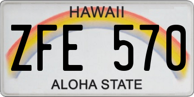 HI license plate ZFE570