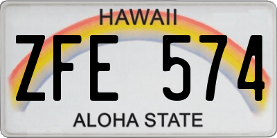 HI license plate ZFE574