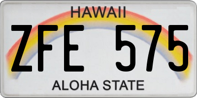 HI license plate ZFE575