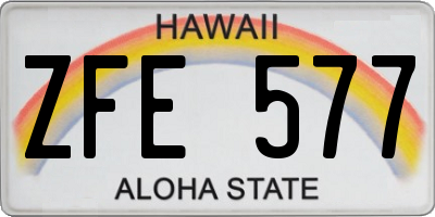 HI license plate ZFE577