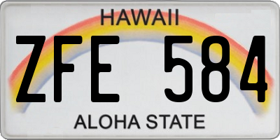 HI license plate ZFE584