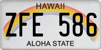 HI license plate ZFE586