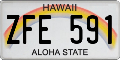 HI license plate ZFE591