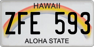 HI license plate ZFE593