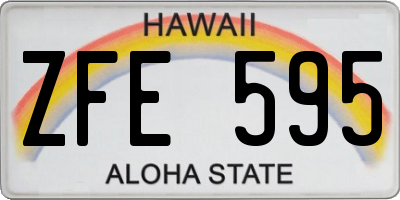 HI license plate ZFE595