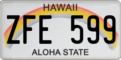 HI license plate ZFE599