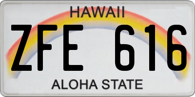HI license plate ZFE616