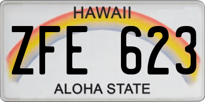HI license plate ZFE623