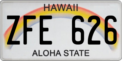 HI license plate ZFE626