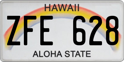 HI license plate ZFE628