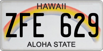 HI license plate ZFE629