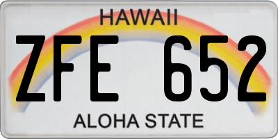 HI license plate ZFE652