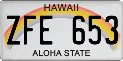 HI license plate ZFE653
