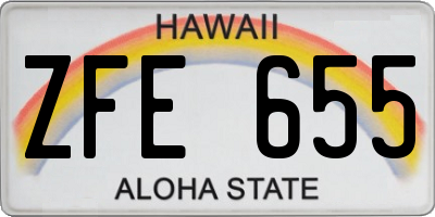 HI license plate ZFE655