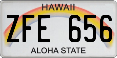 HI license plate ZFE656