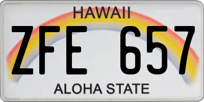 HI license plate ZFE657