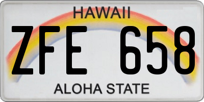 HI license plate ZFE658