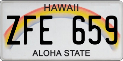 HI license plate ZFE659