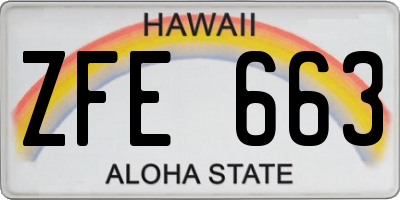 HI license plate ZFE663