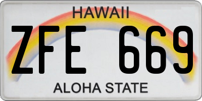HI license plate ZFE669