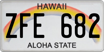 HI license plate ZFE682