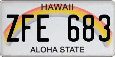 HI license plate ZFE683