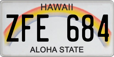 HI license plate ZFE684