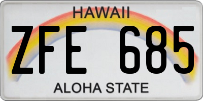 HI license plate ZFE685
