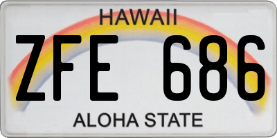 HI license plate ZFE686