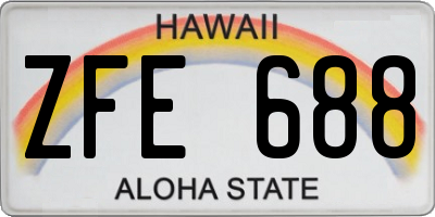 HI license plate ZFE688