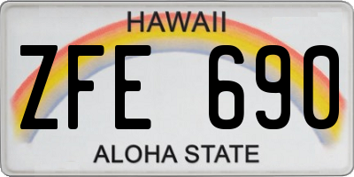HI license plate ZFE690