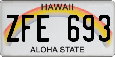 HI license plate ZFE693