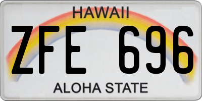 HI license plate ZFE696