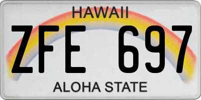 HI license plate ZFE697