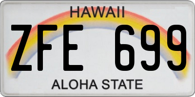 HI license plate ZFE699