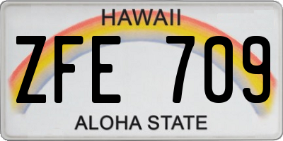 HI license plate ZFE709