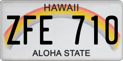 HI license plate ZFE710